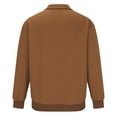 thumbnail image 6 of ZCFZJW Men's Quarter Zip Stand Collar Pullover Sweatshirt Casual Long Sleeve Solid Color Geometric Texture Pullover Knit Sweater Tops Brown XXXL, 6 of 8