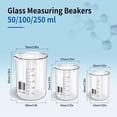 thumbnail image 6 of FOUR E's Scientific 9Pcs Lab Glassware Set, Includes Glass Measuring Beaker 50/100/250 ml, Glass Flask 50/100/250 ml, Graduated Cylinder 10/50/100ml, for Laboratory, 6 of 7