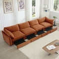 thumbnail image 5 of Newest Super Large Wide,Deep Seat Sofa Couch for 4 Persons, 4 Seater Sofa,Storage Pull out Drawer Under Each Seat, Chenille Orange, 5 of 20