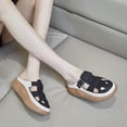 thumbnail image 5 of Sandals for Women 2025, Xunlbb Muffin Thick Bottom Middle Heel Half Slippers, Summer Outdoor Women's Sandals, Shoes Sandals(Black,Size:35), 5 of 7