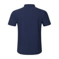 thumbnail image 6 of JUUYY Stand Collar Shirts for Men - Half Button-Up Pullover Tees, Slim Fit Solid Short Sleeve Tops for Casual Wear Navy XXL, 6 of 7