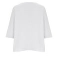 thumbnail image 4 of White S WIZUTIZ Going Out Tops for Women Holiday Saving Plus Size Tshirts Short Sleeve Lightweight Cotton Soft Ladies Blouse Loose Fit Solid Tops Casual Summer-Beach T-shirt Flowy Plain Round Neck Sh, 4 of 5