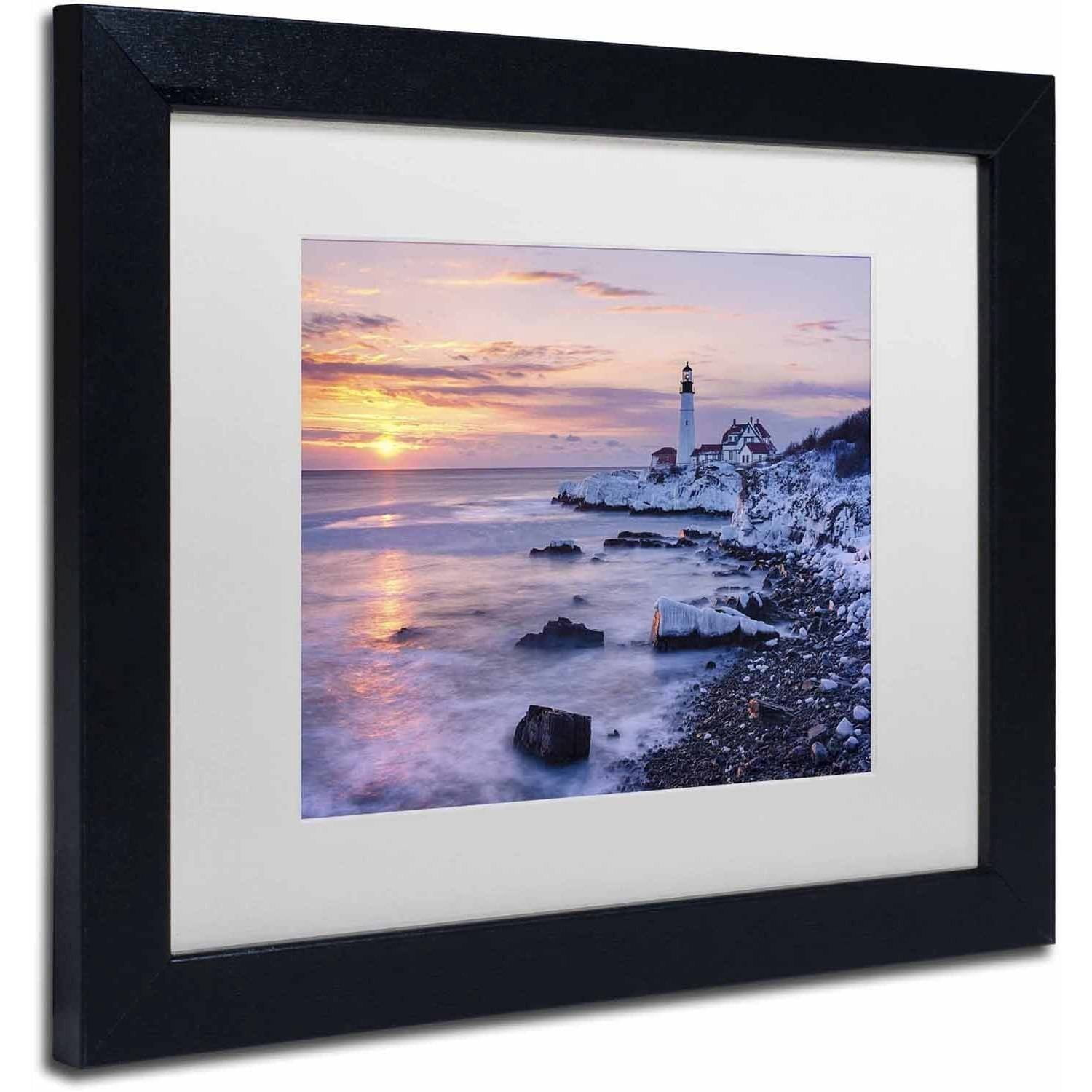 Trademark Fine Art 'Winter Lights' Canvas Art by Michael Blanchette Photography, White Matte, Black Frame