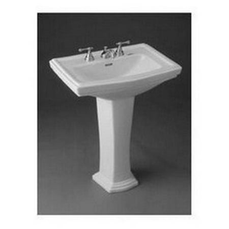 - LPT780.8 No.01 Clayton Pedestal Vitreous China Bathroom Sink, Cotton White - 27 L x 34.63 H