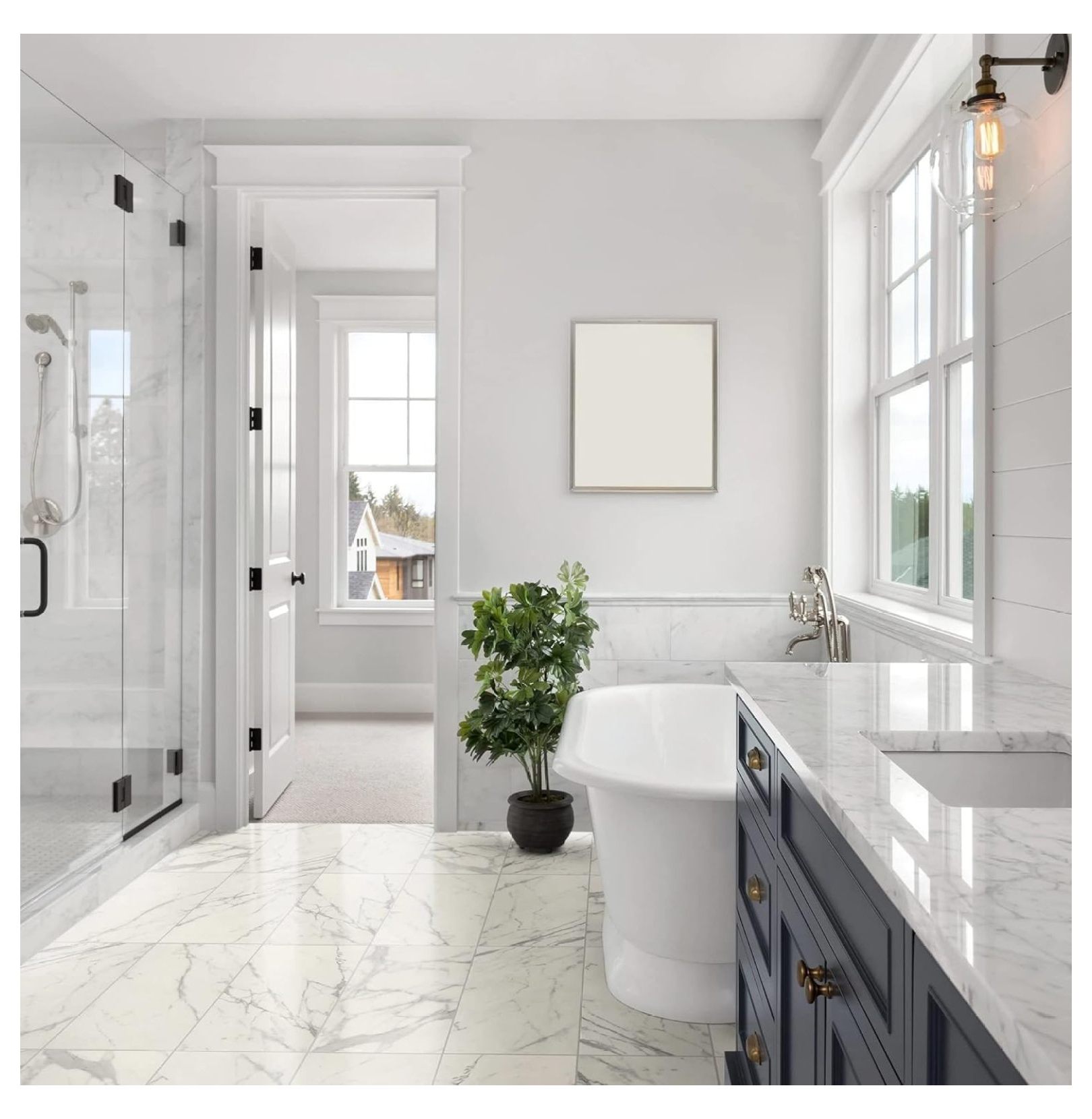 12x12 Calacatta Empire Ceramic Tile for Walls Floors Made in USA (4 Pieces. 4SF Coverage)