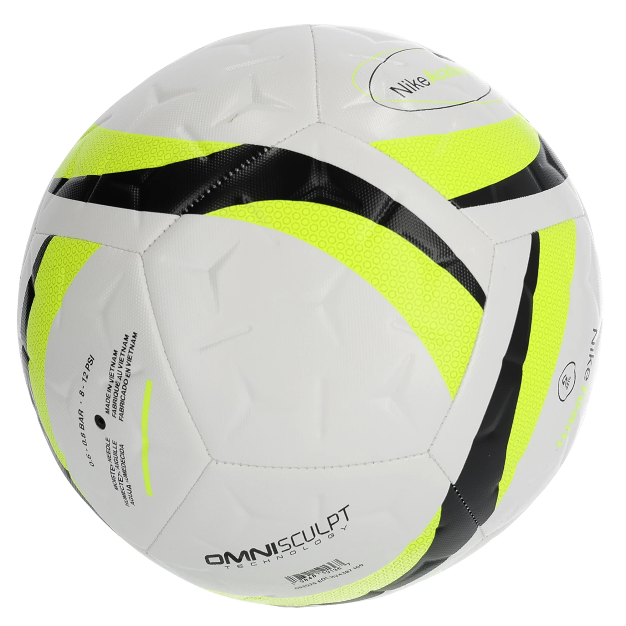 Nike Academy Soccer Ball (White/Yellow/Black, Size 3)