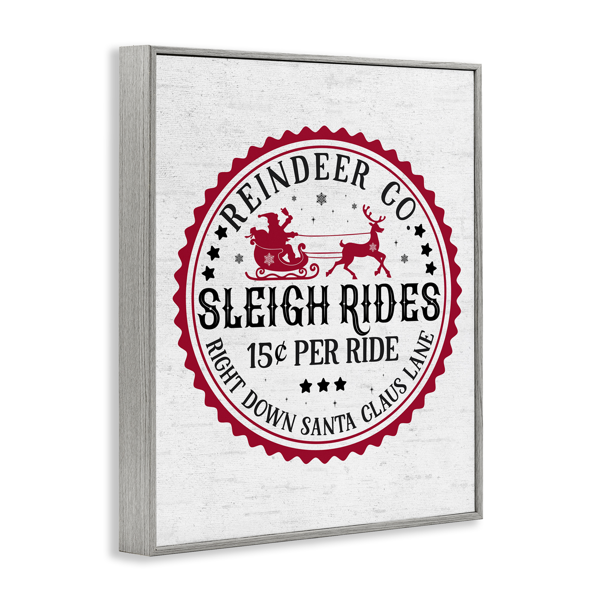 Stupell Industries Vintage Sleigh Rides Holiday Painting Gray Framed Art Print Wall Art, 24 x 30