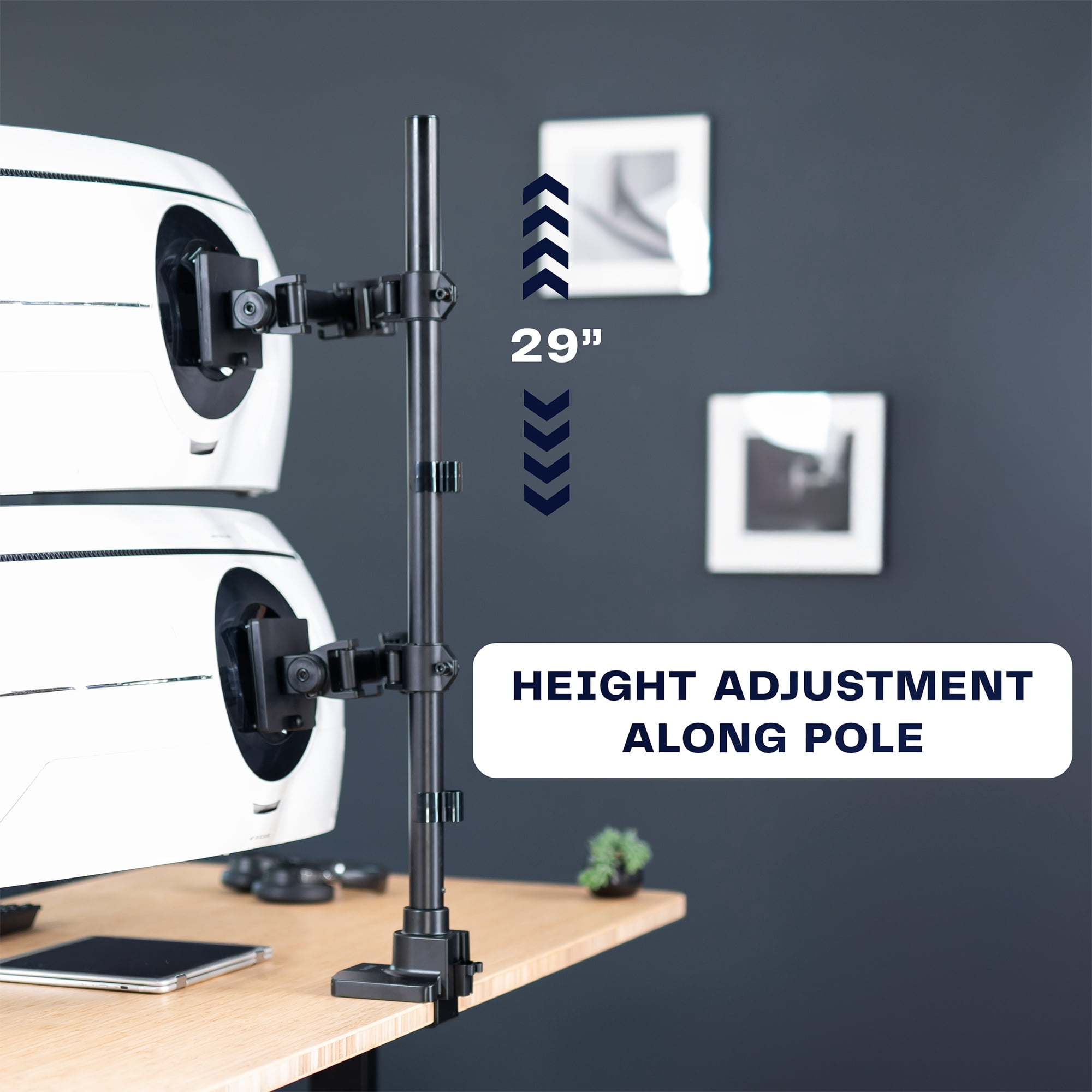 VIVO Dual Ultrawide Monitor Extra Tall Desk Mount for Computer Screens to 49"