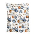 thumbnail image 2 of Fall Throw Blanket, 59 x 39.37 in Throw Blanket Gentle Fleece Fall Blanket Cozy Warm Cute Blue Pumpkin Blanket, Ultra-Soft Blankets and Throws for Couch Sofa Bed, 2 of 6