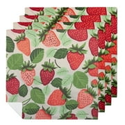 FACANNAP Strawberry Napkins Summer Decoupage Paper Decorative for Bridal Wedding Birthday Tea Party Mother's Day Father's Napkins 2 PCS