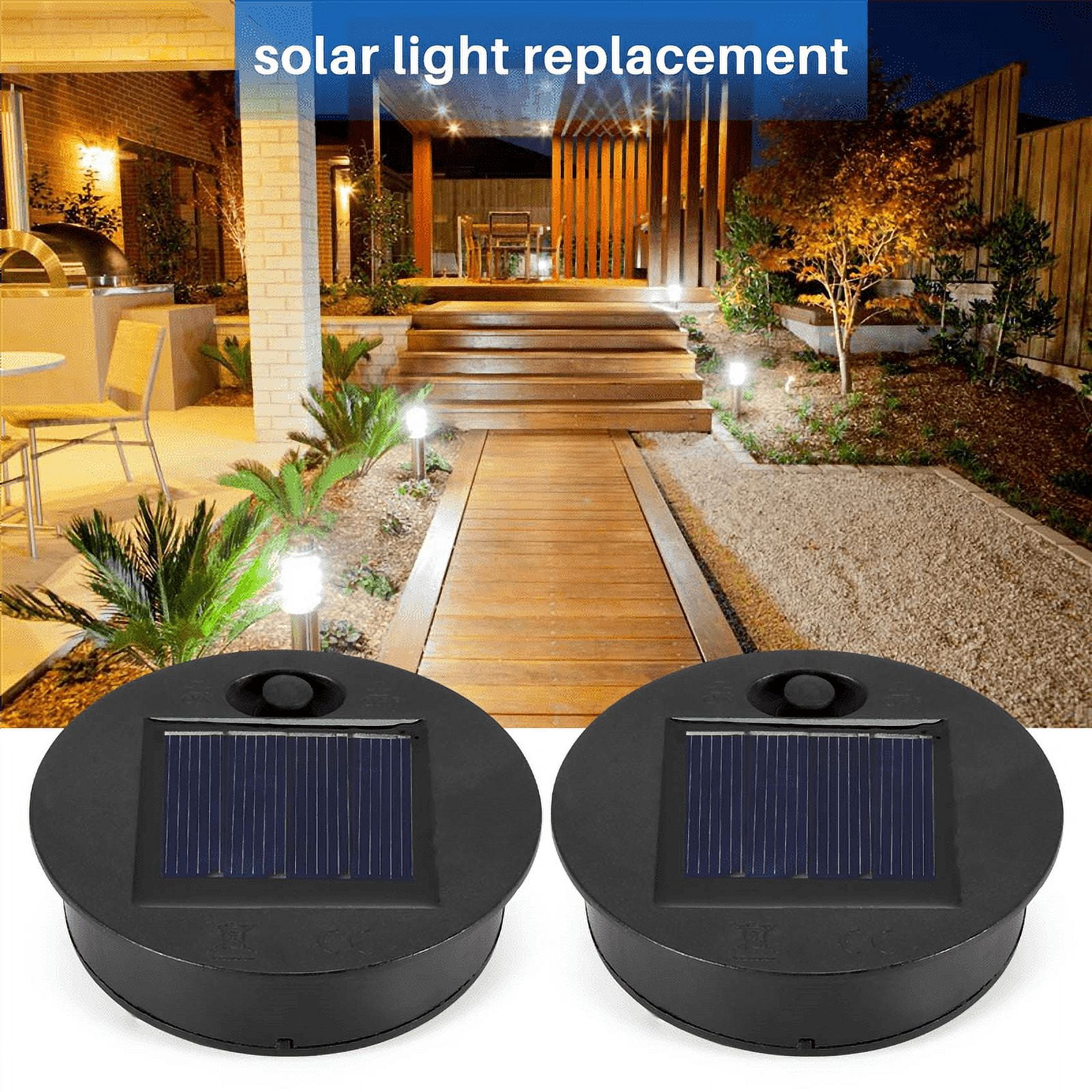 4 Pieces Replacement Solar Light Tops Outdoor Hanging Lantern Light Solar Light Parts Round Solar Lights Waterproof