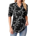 thumbnail image 4 of Weardear Womens Puff Short Sleeve Tops Dressy Casual Summer Cute V-Neck Printed T Shirts Work Blouse, 4 of 5