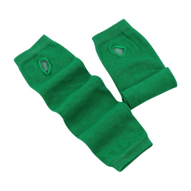 Nvzi Guantes largos sin dedos a rayas, calentadores de brazos tejidos de invierno para punk rock, cosplay, gótico y fiestas navideñas, color verde