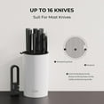 thumbnail image 2 of Universal Knife Block Holder - Round Kitchen Knife Storage Unique Slot Design to Protect Blades, Space Saver Knife Organizer Detachable for Easy Cleaning, White, 2 of 4