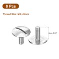 thumbnail image 3 of Unique Bargains M3x8mm Extra Large Flat Head Slotted Screws, 8 Pack 304 Stainless Steel Bolts, 3 of 5