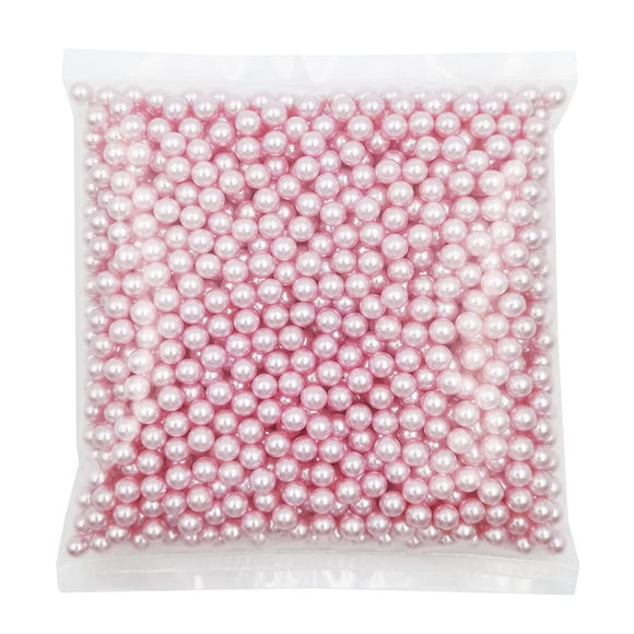 INSPIRELLE 1100 Pcs Perles Artificielles en ABS Rose Non Percées pour Remplisseurs de Vase, Perles de Maquillage 8mm Sans Trou pour Tenir Rouge à Lèvres Eyeliner, Perles Rondes Imitation pour Décoration de Table Maison Mariage