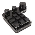 thumbnail image 1 of One Handed Keypad, Universal 9 Key Mini Keypad With 3 Knob RGB Light For PC, 1 of 8
