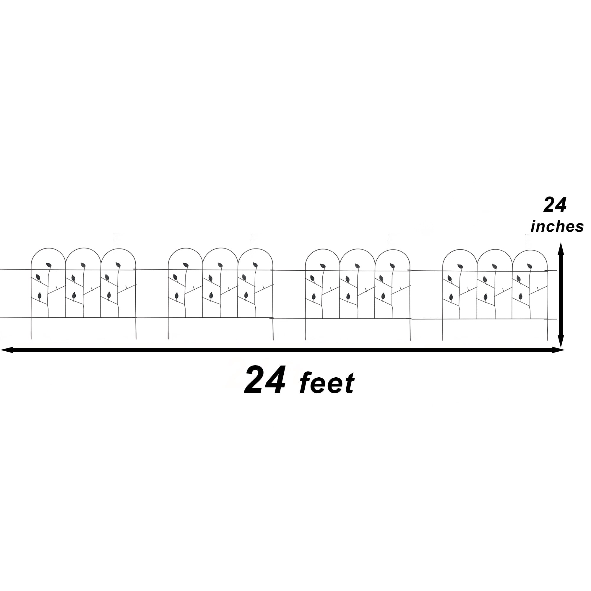 Glamos Wire 32 inch Folding Metal Garden Fence, Decorative Outdoor 3 Pack covers 24 feet