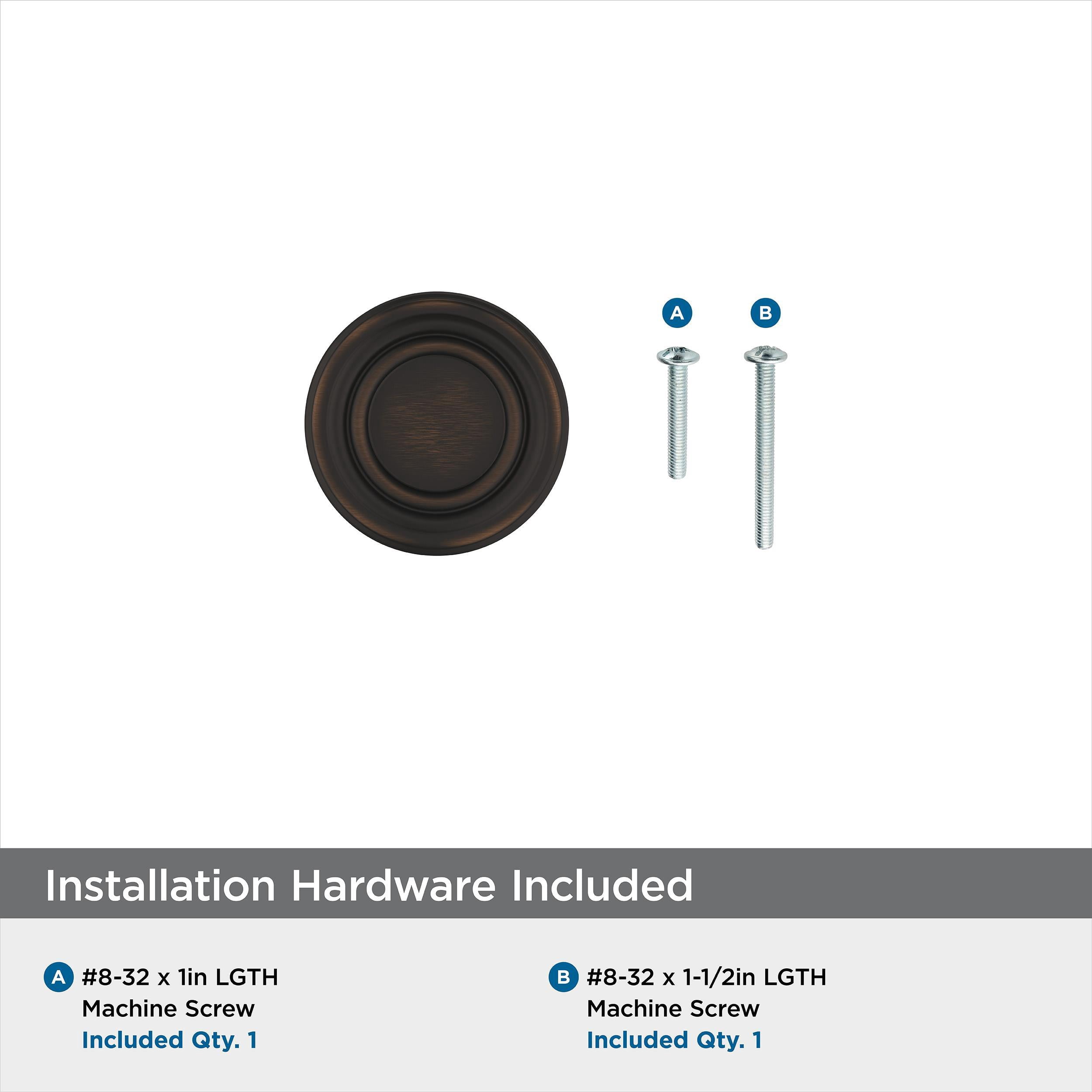 Amerock Ville 1-1/8 inch (29mm) Diameter Oil-Rubbed Bronze Cabinet Knob, 10 Pack