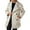 Khaki, variant on Women’s Fashion Striped Print Notch Lapel Wool Blend Coat With Full winter coats for women