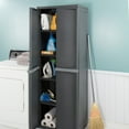 thumbnail image 6 of Sterilite 4-Shelf Storage Cabinet, Lockable Doors with Adjustable Shelves, Gray, 2 Pack, 6 of 8