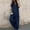 Dark Blue, variant on Women's Solid‑Color Short‑Sleeve Button‑Front Jumpsuit V‑Neck Loose Casual Wide‑Leg One‑Piece Long Pants with Pockets Dark Blue XL(XL)