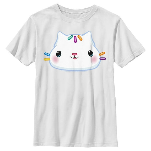 Boy's DreamWorks: Gabby's Dollhouse Cakey Paws Big Face  Graphic Tee White Medium