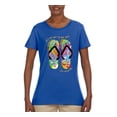 thumbnail image 2 of If I Can't Wear My Flip Flops I'm Not Going Colorful Sandals Streetwear Womens Graphic T-Shirt, Royal, 2XL, 2 of 3