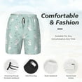 thumbnail image 3 of Yiaed Playing Rabbit Print Mens Swim Trunks Bathing Suit Compression Liner Beach Swim Shorts Swimwear Quick Dry Zipper Pocket No-Chafing Board Short-Medium, 3 of 6