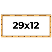 29x12 Frame Gold Bamboo Solid Wood Picture Frame | 1 Inch Moulding Width | Interior Frame Depth