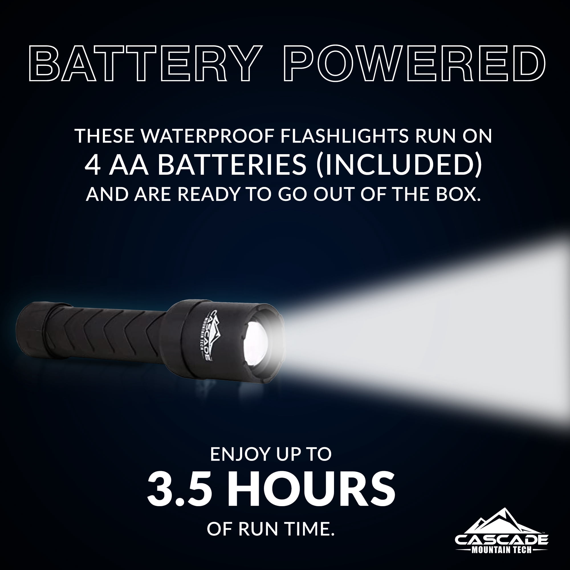 Cascade Mountain Tech LED 1000 Lumens Flashlight - 3 Pack