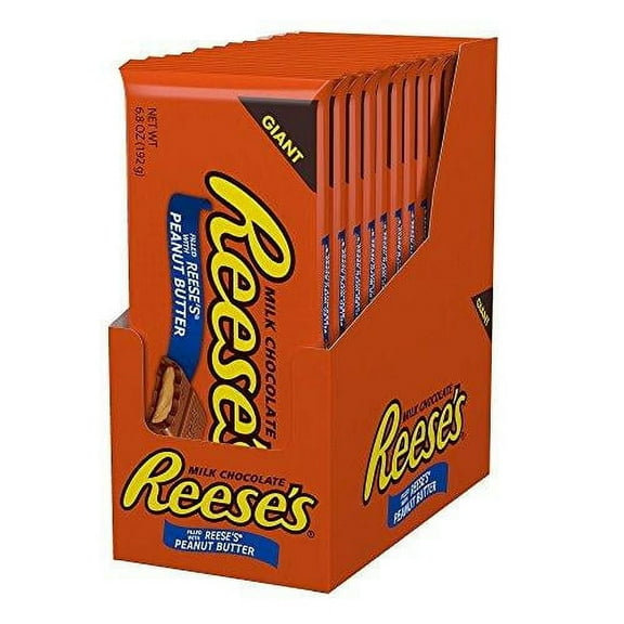 Reese's Giant Filled Peanut Butter Milk Chocolate Bars, 12 Count, 7.2 oz