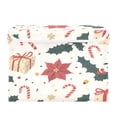 thumbnail image 7 of Yayeee Collapsible Cube Storage Bin with Lid Fabric Closet Decorative Basket with Handles, Beige Christmas Candy Canes, 7 of 7