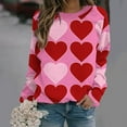 thumbnail image 2 of VALMASS Chandails en Molleton de la Saint-Valentin pour Femmes Graphique Manches Longues Col Rond Hauts Mode Décontractée Pull Ample Blouses (m, Rose-A), 2 of 4