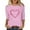 Pink, variant on Women's Valentine's Day T-Shirts Fashion Casual V Neck Short Sleeve Blouse Top With Heart Print Design For Women White L