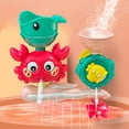 thumbnail image 6 of Loespoir Interactive Bath Shower Toy, Crab Themed Water Wheel Spinner, Happy Bath Time Activity for Sensory Development and Fun, with Multiple Features and Water Effects(Red), 6 of 7