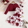 thumbnail image 4 of Tiijoy Girls Outfits Bow Floral Sleeveless Dress with Ruffle Cardigan Jacket, Sizes 2-8, 4 of 8
