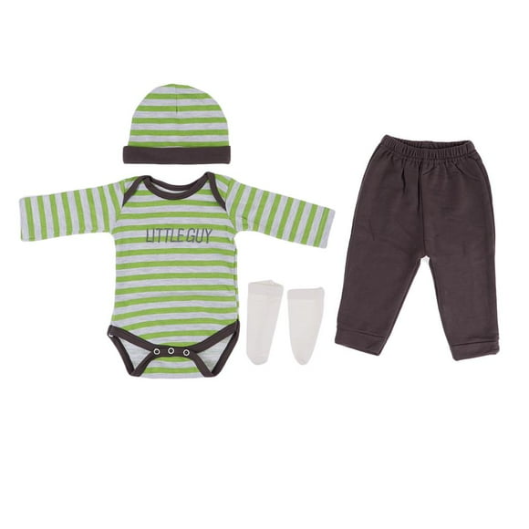Traje de rayas lindo Sunnimix para muñeca renacida 22-23 pulgadas Color verde