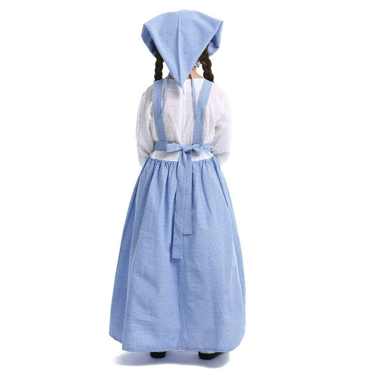 Vintage French Floral Mardi Gras Costume Set For Women 18th Century  Historical Blue Long Sleeve Apron And Bonnet Dress From  Superstarsupplier123, $43.65