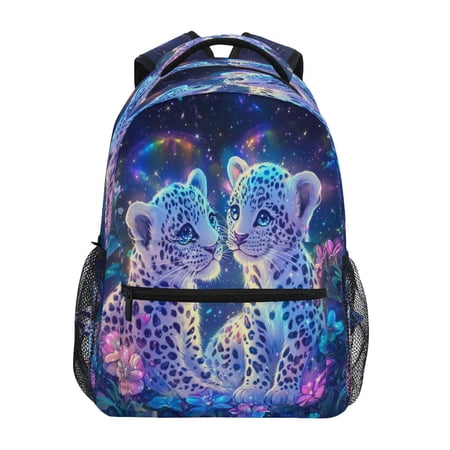 DIXRUYEE Backpack Schoolbag Cosmic Leopard Twins Pattern 15L/18L 2-SIZE