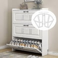 thumbnail image 1 of Pair Shoe Cabinet Shelves Home Hollow Double Shelf Shoe Rack Cabinet Drawer Shoe Rack, Shelf, Cabinet Hingewhite-useful-yky416, 1 of 4