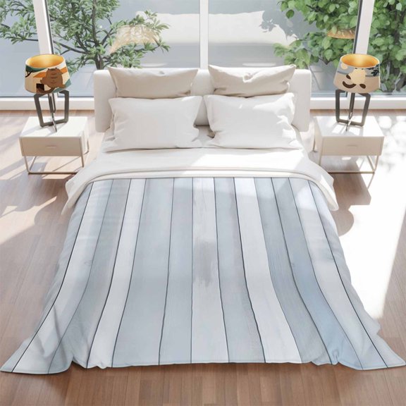 Flannel Fleece Throw Blankets Grey White Wood Grain Throws Blankets, Abstract Geometric Striped Lightweight Soft Warm Blanket for Couch Sofa Bed Living Room All Season Use, 60x80in