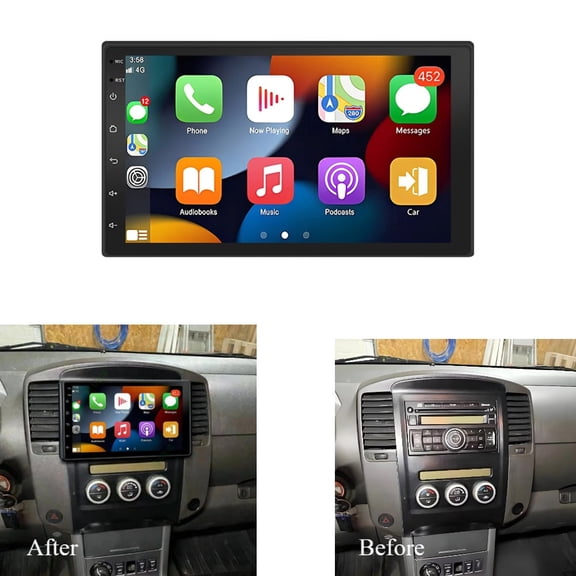 Corfhy Android 13 Double Din Car Stereo for Nissan Navara D40 2007-2015, 7 inch Touch Screen Fit for Carplay Android Auto GPS/Bluetooth/FM/Steering Wheel Control, 2 32G