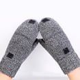 thumbnail image 3 of Guantes de pelo de concha de almeja de medio dedo para adultos en invierno, 3 of 5