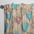 thumbnail image 3 of DESIGN ART Designart 'Retro Drawing Flowers in Pink and Blue' Floral Curtain Single Panel 52 in. wide x 90 in. high - 1 Panel 90 Inches, 3 of 5