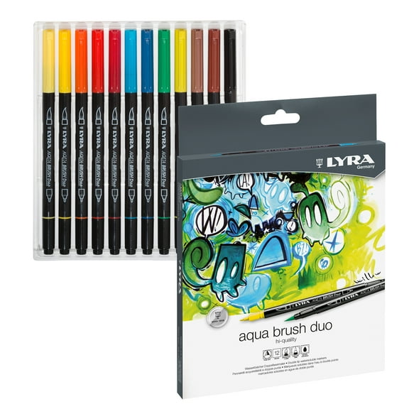 Lyra Aqua Brush Duo Art Markers, 12 Colors