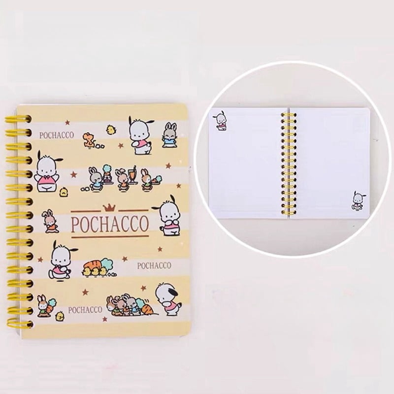 Sanrio A6 Anime Notepads Hello Kitty Melody Cinnamoroll Pochacco Notebooks Cute Gifts