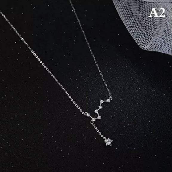 GKNET Inlaid Zircon Big Dipper Choker Tassel Necklace Female Sexy Clavicle Chain WY4-A2