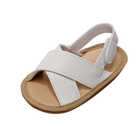 

nsendm Beach Shoes for Kids Infant Boys Girls Open Toe Solid Shoes First Walkers Shoes Summer Toddler Boys Sandals Sandal White 6 Months
