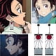 thumbnail image 3 of 925 Sterling Silver Tanjiro Earrings,anime Demon Slayer Cosplay Tanjiro Black Earrings Ear Clip Kimetsu No Yaiba Hanafuda Halloween For Men Women Earr, 3 of 5